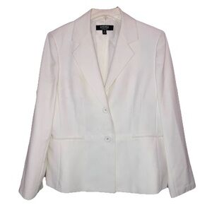 Kasper Blazer Womens 14 White Jacket 2 Buttons Elegant Evening Church Old Money